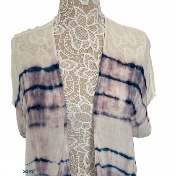 H.I.P. Top cardigan White Purple Tie Dye Small - Picture 5 of 9